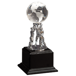 10" Team Building Crystal Globe Award (EX001)