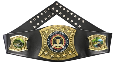Bass Fishing Personalized Championship Leather Belt