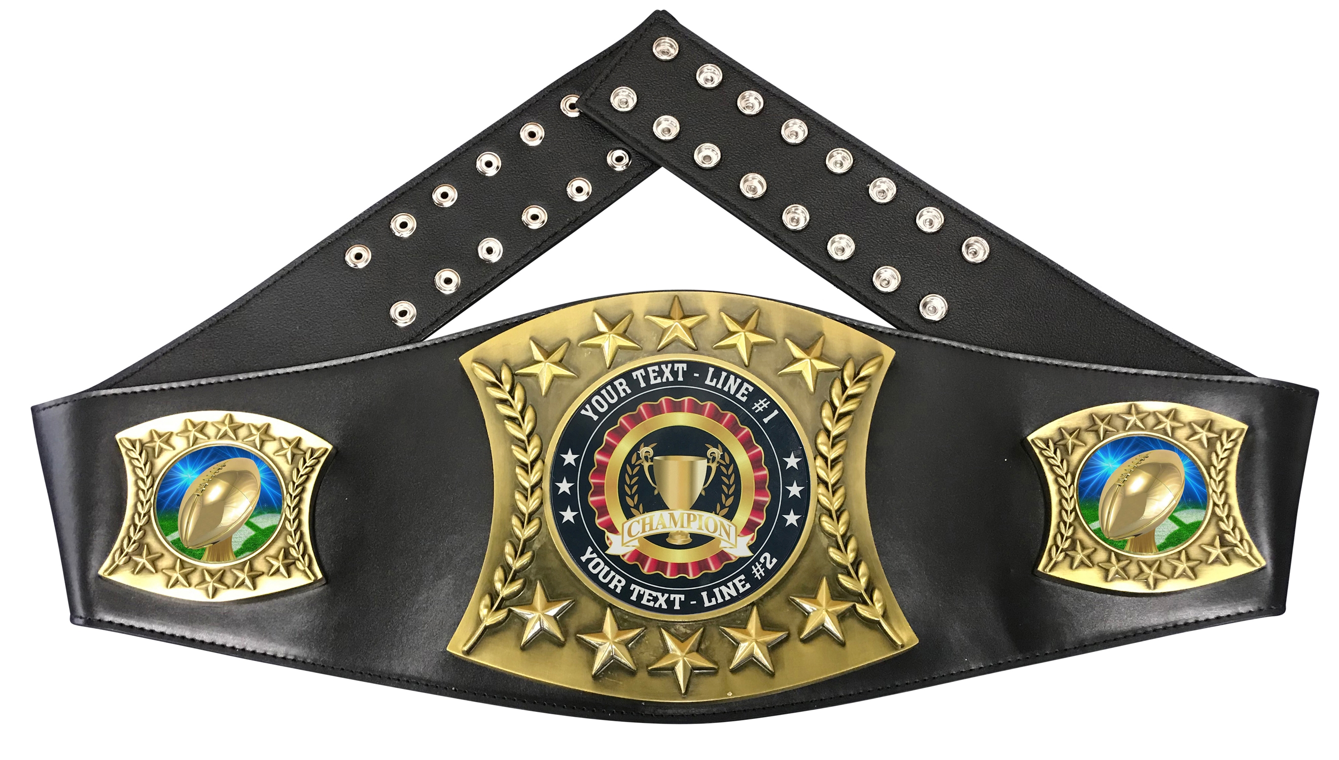 Football Personalized Championship Leather Belt