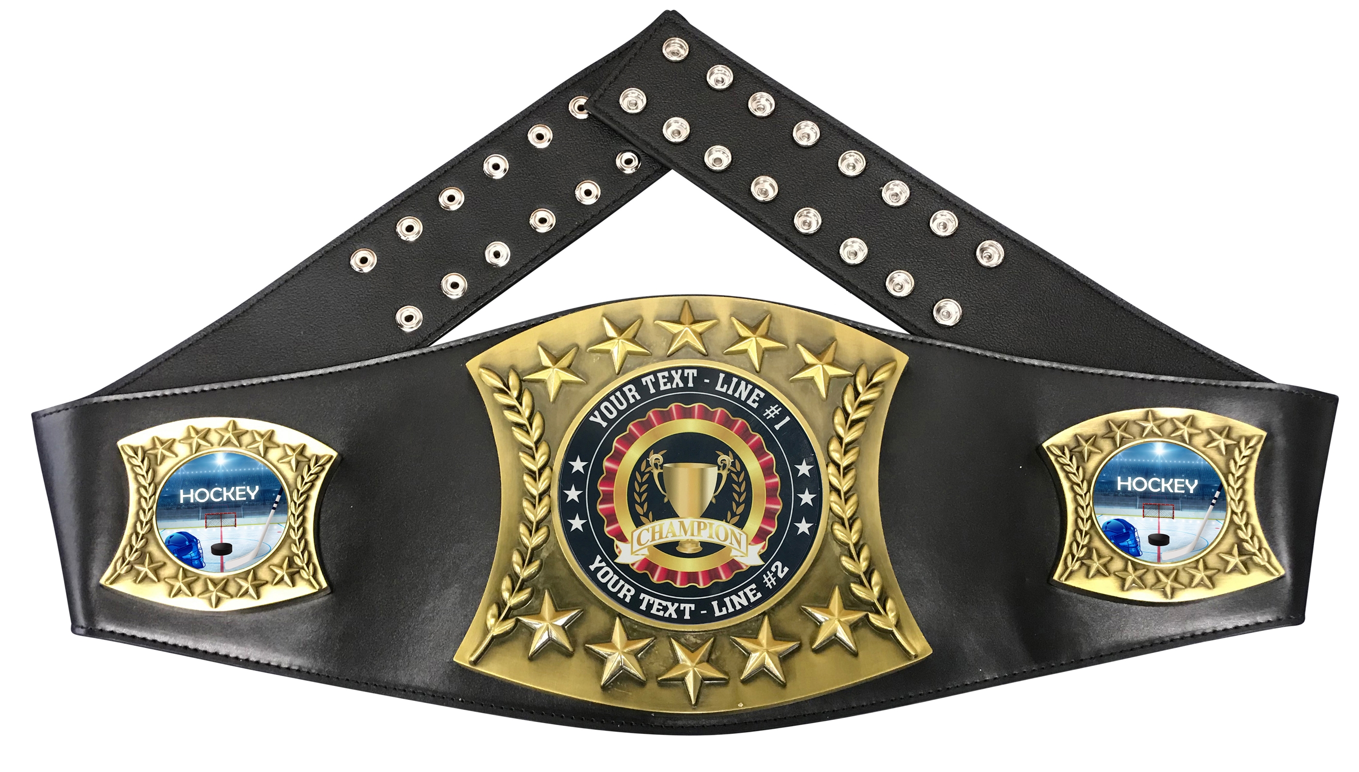 Hockey Personalized Championship Leather Belt