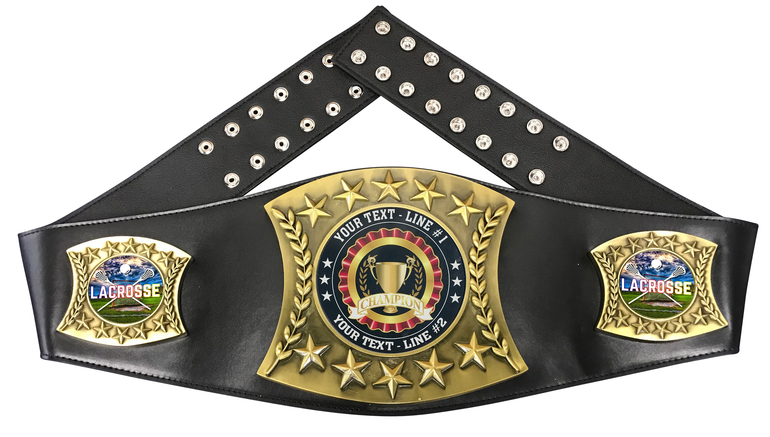 Lacrosse Personalized Championship Leather Belt