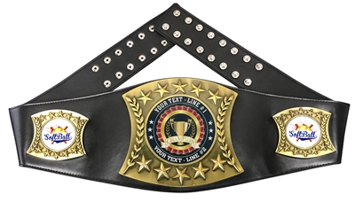 Softball Personalized Championship Leather Belt