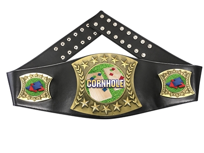 Corn Hole Championship Leather Belt