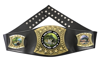 Bass Fishing Personalized Championship Leather Belt