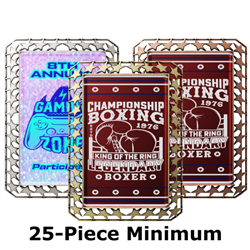 3-1/2" Antique Superstar Medals w/ 2-3/4" Full Color Custom Insert (EXP-014A)