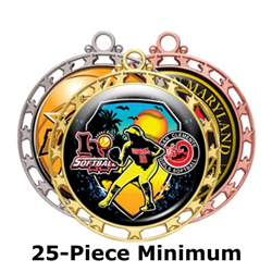 2-1/2" Super Star Medals w/ 2" Full-Color Custom Insert EXP-028A