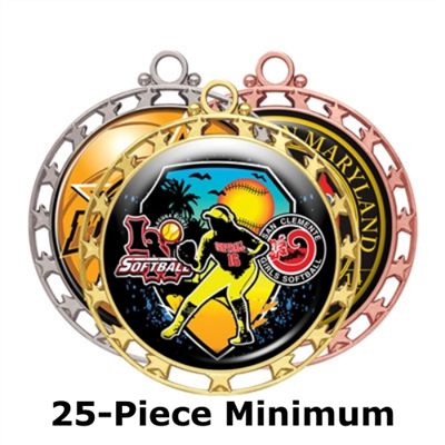 2-1/2" Super Star Medals w/ 2" Full-Color Custom Insert EXP-028A