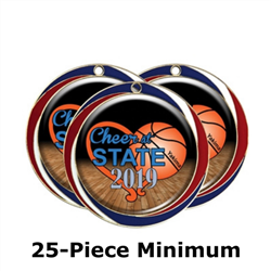 2-1/2" Flag Medals w/ 2" Full-Color Custom Insert EXP-036A