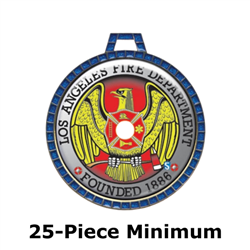 2-1/4" Blue GEM Medals w/ 2" Full-Color Custom Insert EXP-042A