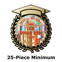 3" Scholastic Medals w/ 2" Full Color Custom Insert (EXP-056A)
