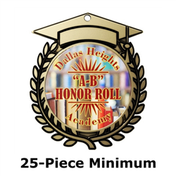 3" Scholastic Medals w/ 2" Full Color Custom Insert (EXP-056A)