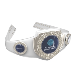 Custom Bright Silver Shield Championship Award Belt