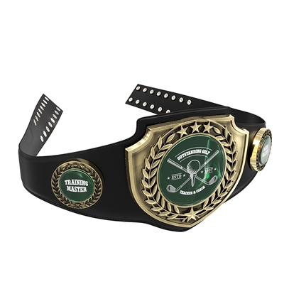 Custom Antique Gold Shield Championship Award Belt EXP-CAB9