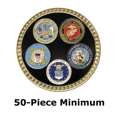 2" Custom Texture Tone Military Coin