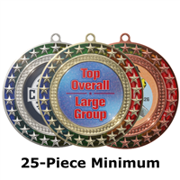 3" Radiant Star Multi-Color Medals w/ 2" Full Color Custom Insert (EXP-RSM190)