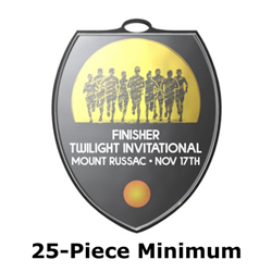 3" x 2-5/8" Spray Black VSM Medal w/ 3" Full Color Custom Insert (EXP-VSMB)