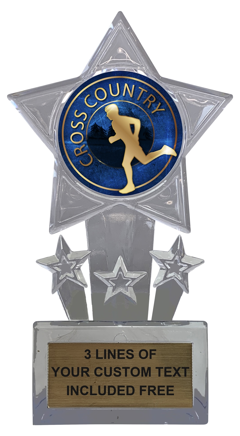 Express Medals Cross Country Snow Ski Award Trophy Party Favor Gift Prize Including 4 Gold Color Decals to Custom Personalize The Black Base