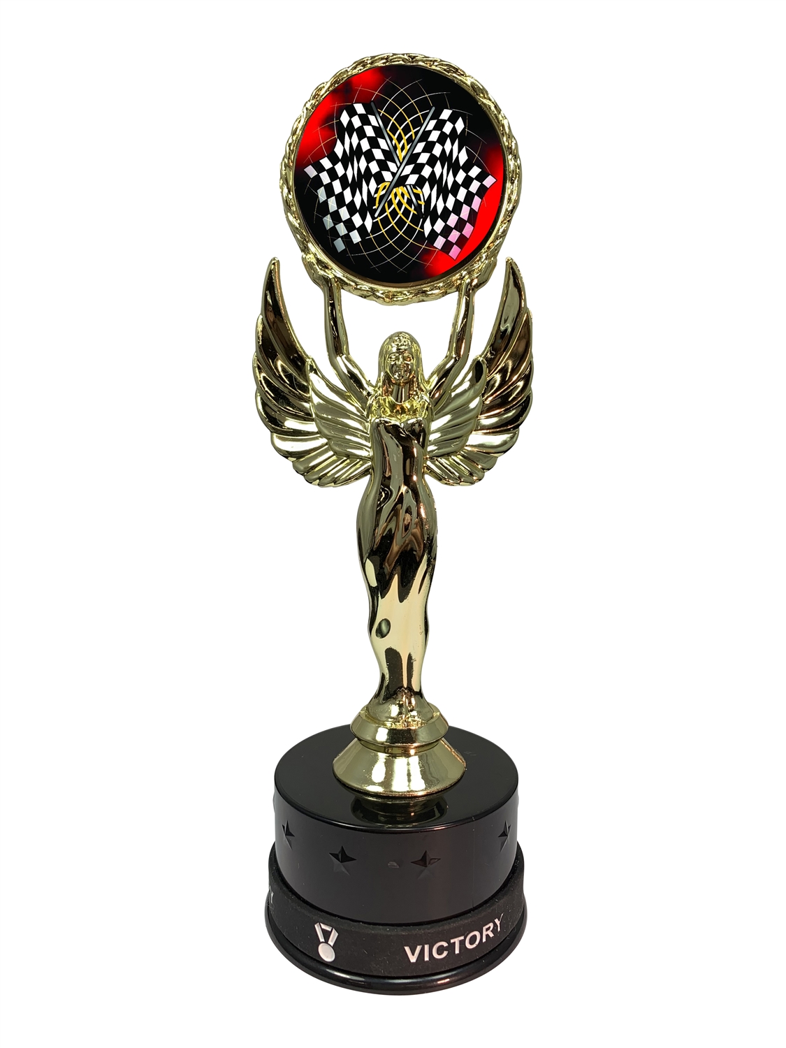 Auto Checkered Flag Victory Wristband Trophy