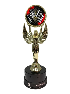 Auto Checkered Flag Victory Wristband Trophy