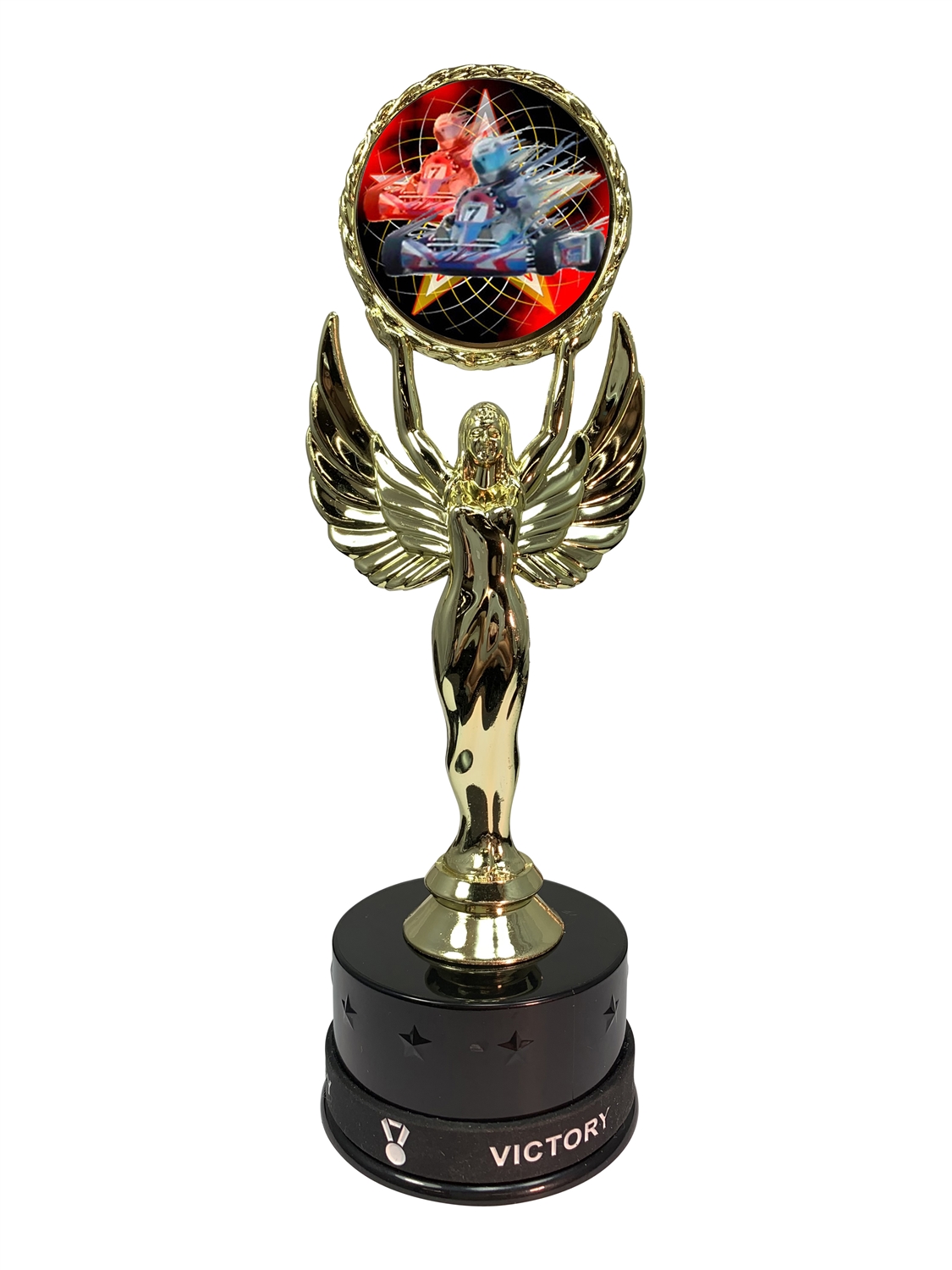 Gravure Gratuite Go Kart Racing Parti Acrylique Trophy Cup OR ou ARGENT 340 mm