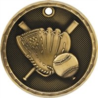 2" 3D Baseball Medal