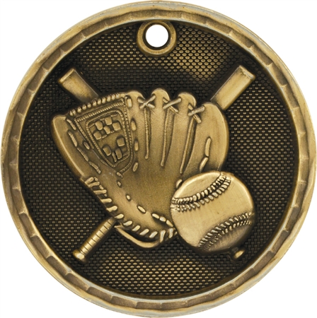 2" 3D Baseball Medal