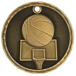 2" 3D Basketball Medal