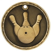 2" 3D Bowling Medal