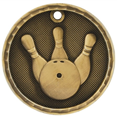 2" 3D Bowling Medal