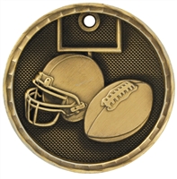 2" 3D Football Medal