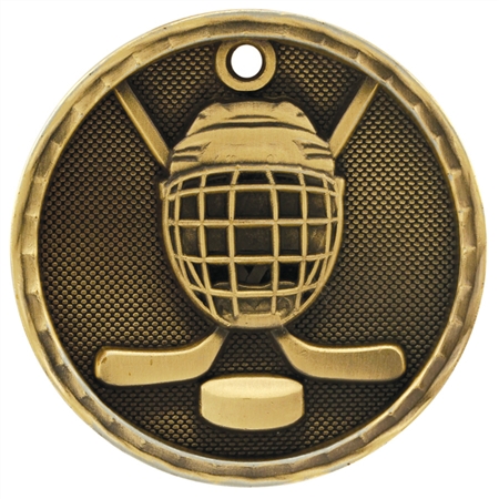 2" 3D Hockey Medal