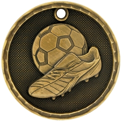 2" 3D Soccer Medal