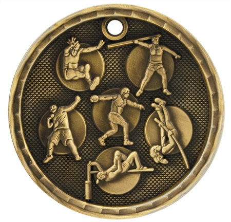 2" 3D Track & Field Medal