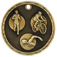2" 3D Triathlon Medal