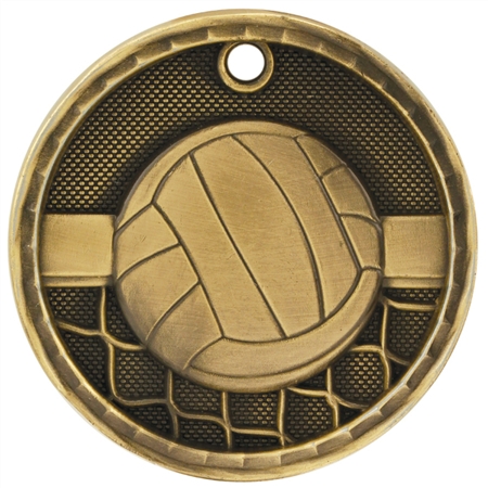 2" 3D Volleyball Medal