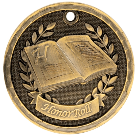 2" 3D Honor Roll Medal