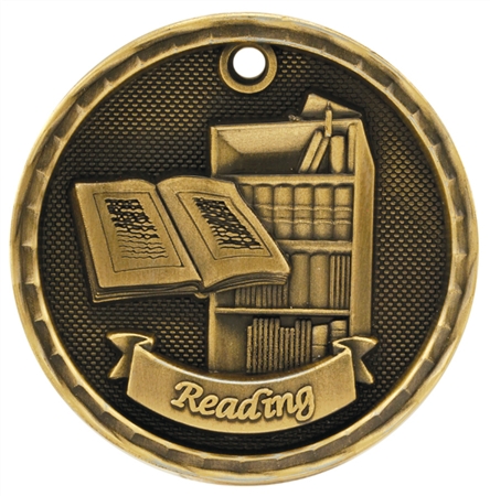 2" 3D Reading Medal
