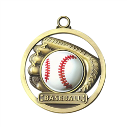 2" Raised Rubber Baseball Medal M402