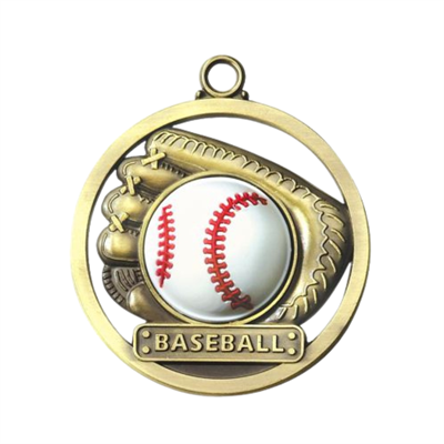 2" Raised Rubber Baseball Medal M402
