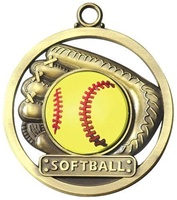 2" Raised Rubber Softball Medal M462
