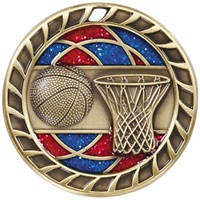 2-1/2" Glitter Basketball Medal M803