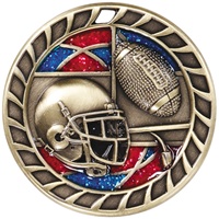2-1/2" Glitter Football Medal M806