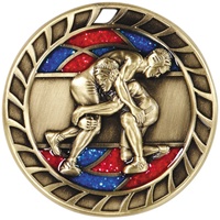 2-1/2" Glitter Wrestling Medal M818