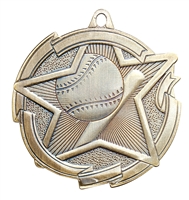2-3/8" Star Baseball Medal MD1702