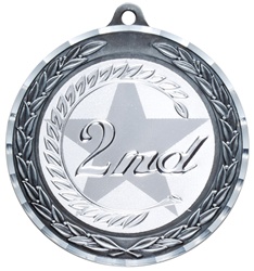 2-3/4" Premium Diamond Cut 2nd Place Medal MDC22