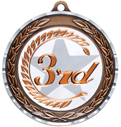 2-3/4" Premium Diamond Cut 3rd Place Medal MDC23