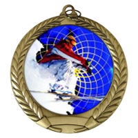 2-3/4" Snow Skier Holographic Mylar Medal MM292-FCL-460