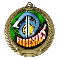 2-3/4" Horseshoes Holographic Mylar Medal MM292-FCL-497