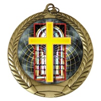 2-3/4" Religious Holographic Mylar Medal MM292-FCL-528