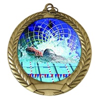 2-3/4" Swimming Holographic Mylar Medal MM292-FCL-560